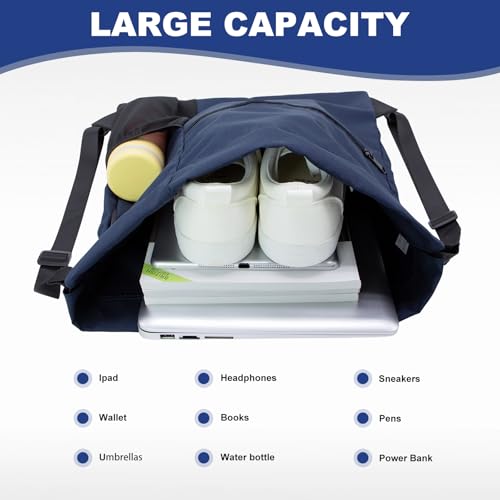 HOLYLUCK Men & Women Outdoor Sport Gym Sack Waterproof Drawstring Backpack Bag (Standard with width webbing, Navy Blue-1) - color: Navy Blue-1, style: Standard With Width Webbing