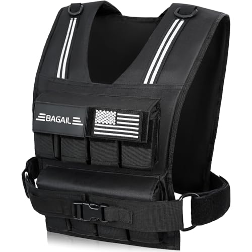 BAGAIL Weighted Vest Men, 20lb/30lb/40lb Adjustable Weight Vest for Woman with Removable Iron Weights, Women’s Rucking Vest for Walking, Workout, Running, Strength Training - size: 40 lb