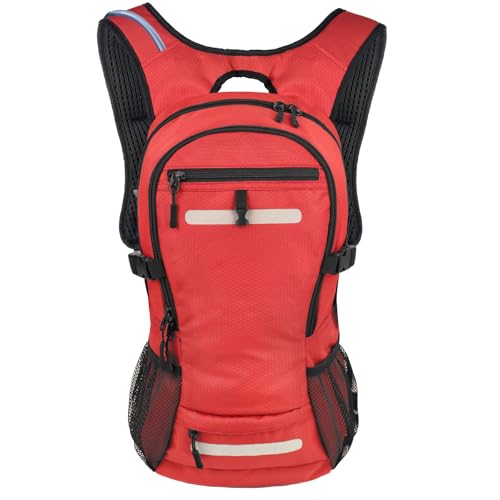 20L Hydration Backpack with 3L Water Bladder Water Backpack for Hiking Hydration Pack Insulated Daypack for Commuting Black - color: Red