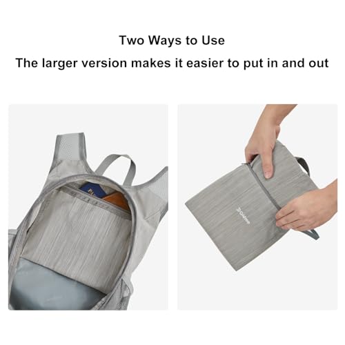 G4Free 15L Hiking Daypack Lightweight Travel Backpack Packable Outdoor Casual Foldable Shoulder Bag (Grey) - color: Grey
