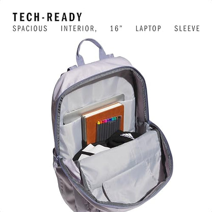 adidas Excel 7 School Backpack for Laptop, Gym and Travel, 34L, Silver Dawn Grey/Grey/Silver Violet Purple/7, OSFA - color: Silver Dawn Grey/Grey/Silver Violet Purple/7, size: One Size