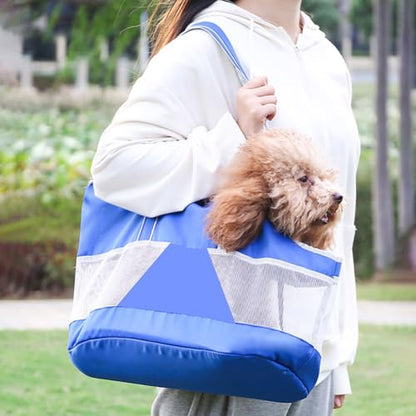 Pet Dog Purse Carrier Breathable Mesh Pets Puppy Cat Travel Outing Tote Bag Portable Cat Sling Carrier Transporter Tote Handbag Lightweight Dog Carrier Shoulder Bag with Thicken Bags Base - color: dark blue