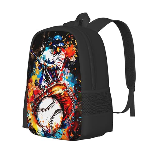 Baseball Players Lovers Backpack Laptop Travel Bag Adjustable Backpack Print Daypack for Men Women 16.5 In - color: Style 8