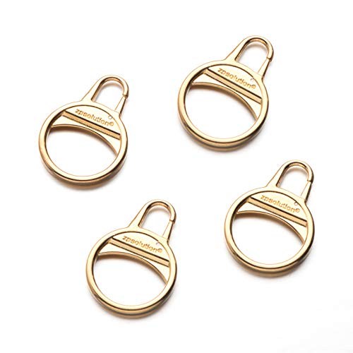 Zpsolution Gold Zipper Tab Replacement Ring Pull Repair for Broken and Missing Zipper Pulls on Luggage, Suitcase, Jacket, Backpacks, Coat, Boots - color: 4 gold