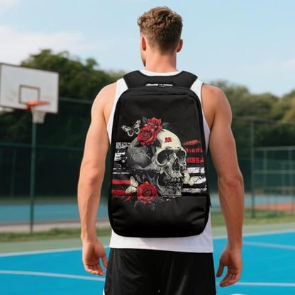 Basketball Backpack With Separate Ball Compartment And Shoes Fit Basketball Volleyball Football - color: Rose Skeleton