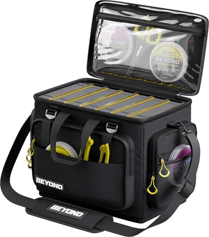 Beyond Fishing Hauler Tackle Bags - Water Resistant With Hard Molded Bottom - Perfect for Fresh Water & Salt Water Fishing Tackle Storage - Holds Tackle Boxes and Fishing Gear - size: Medium