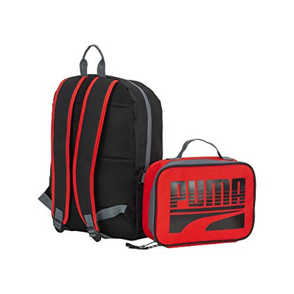 PUMA KIDS' EVERCAT BACKPACK & LUNCH KIT COMBO - color: Black/Grey/Red