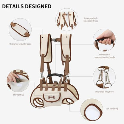 6-in-1 Hands Free Pet Carrier Backpack for Dogs & Cats - Convertible Shoulder Sling, Leash & Lift Harness, Portable Breathable Design Small Dog Carrier Slings for Puppies, Yorkie (4-8 lbs) - size: 8.8"L x 5.4"W x 2.9"H