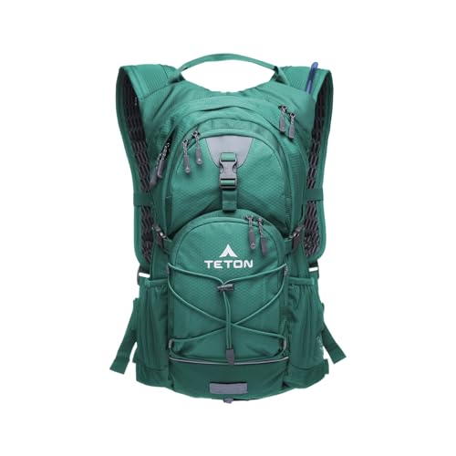 Teton Oasis/Trailrunner Hydration Backpack – Lightweight Water Pack with 2L/3L Bladder for Hiking, Running, Cycling, Biking 18L/22L Sizes – Sewn-in Rain Cover – Fits Men and Women - color: Deep Teal, size: 18 Liters