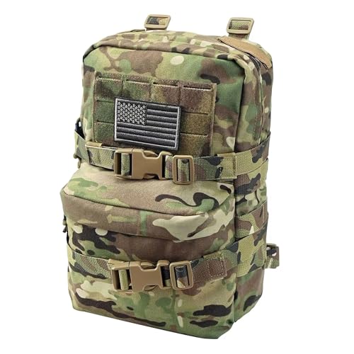 Tactical Mini Molle Hydration Pack,Molle Hydration Carrier with US Flag Water Resistant,Hydropack for Tactical Vest Backpack - style: Cp