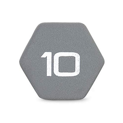 CAP Barbell CAP Barbell Neoprene Coated Dumbbells - color: Grey, size: 10 lb