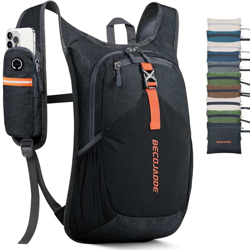 BECOJADDE 15L Small Hiking Backpack for Men Women Foldable Packable Back Pack Ultralight Hiking Daypack for Travel Camping Outdoor, Black - color: Black, size: 15L
