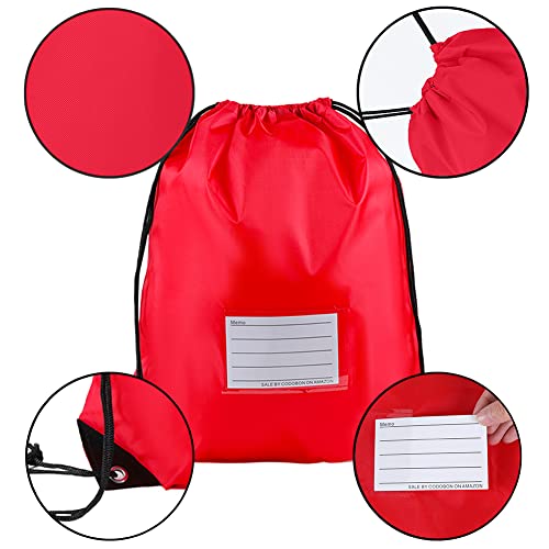 CODOBON 50 Pack Drawstring Bags,Bulk Draw String Backpack, DIY Gym Sports Cinch Bag Sackpack for Women Men, Red - color: Red