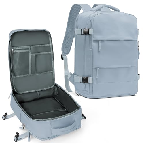coowoz Travel Backpack For Women Men,Carry On Backpack,Hiking Backpack Waterproof Outdoor Sports Rucksack Casual Daypack travel essentials（Gray Blue） - color: Gray Blue, size: Small