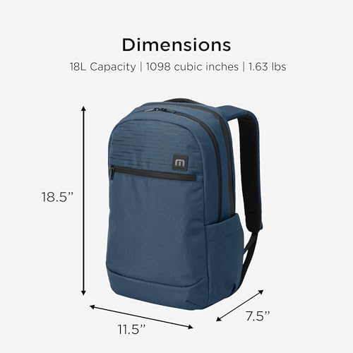 TravisMathew Approach Backpack with Laptop Sleeve, Water-Resistant Everyday Bag for Work, Travel & Hiking, Dusty Blue - color: Dusty Blue