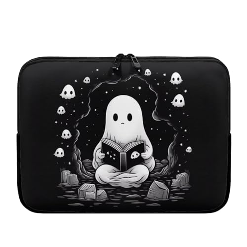Cute Ghost Laptop Sleeve Case for Women Men 15 inch Laptop Protector with Multiple Uses Portable Computer Sleeve Kawaii Tablet Bag Laptop Carrying Case Gifts for Girls - color: Cute Ghost, size: 15inch