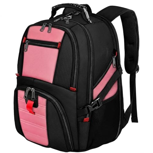YOREPEK Large Backpack for Men, Extra Large Laptop Backpacks for Men Women, Water Resistant Travel Backpack Airline Approved Business Work Bag Fits 17 Inch Computer, Black - color: Pink, size: 17 Inch