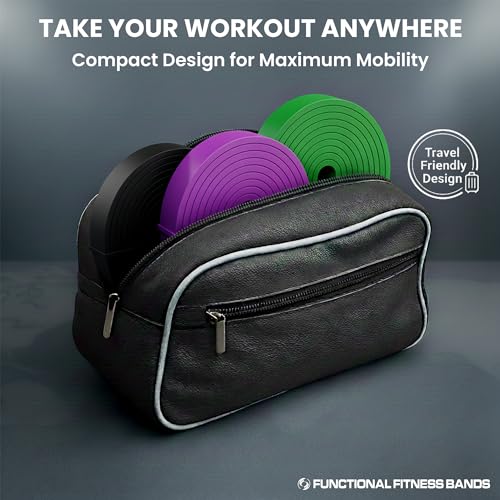 Rubberbanditz Pull Up Assist Bands Set of 3 by Functional Fitness. Heavy Duty Resistance and Assistance Training Bands - color: Combo Packs - #3 Black, #4 Purple, and #5 Green