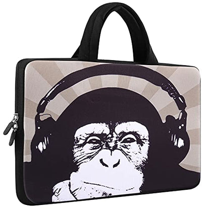 iColor 14 15 15.4 15.6 inch Laptop Handle Bag Computer Protect Case Pouch Holder Notebook Sleeve Neoprene Cover Soft Carring Travel Case for Dell Lenovo Toshiba HP Chromebook ASUS Acer Chimp ICB-09 - color: Music Chimp