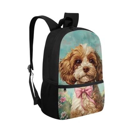 ZOUTAIRONG Bookbag for School Insulated Thermos for Hot & Cold Drinks, Cute Dog Lightweight Casual Backpack with Side Pockets for Small Water Up - color: Cute Dog