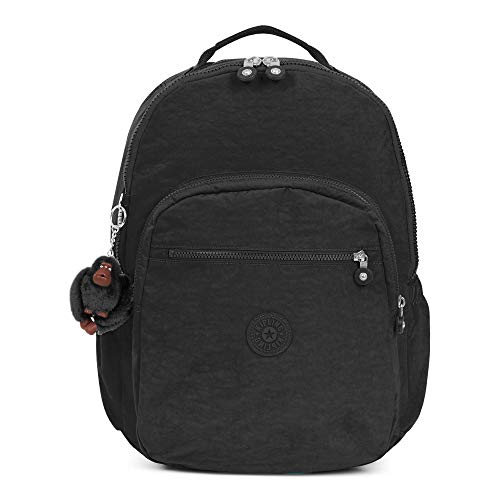 Kipling womens Seoul Go XL Backpack, Padded, Adustable Backpack Straps, Zip Closure, black tonal, One Size - color: Black Tonal, size: 13.5''L x 17.75''H x 9''D