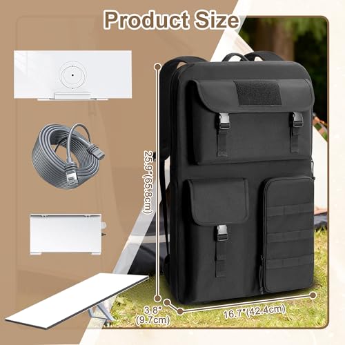 Trunab Carrying Case Compatible with Starlink Gen 3, Soft Travel Backpack Bag with Multi-pocket for Starlink Satellite Dishes and All Accessories, Ideal for Outdoor, RV Trip, Camping, Black