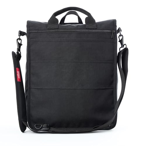 Manhattan Portage Commuter Laptop Bag 3-Way Carry Professional Messenger Backpack with 17" Padded Laptop Sleeve Dual Buckle Flap & Luggage Strap Hybrid Work & College Travel Bag