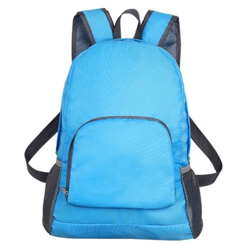 1 Pack Foldable Lightweight Blue Backpack, Unisex Water Resistant Daypack, Durable Large Capacity Rucksack for Hiking Camping Travel Outdoor Use - color: Blue