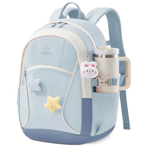 LOVEVOOK School Backpack for Teen Girls & Kids, Lightweight Large Capacity Waterproof Bookbag with 15.6" Laptop Compartment, Cute Ergonomic Bag for Elementary Middle School Students - color: Blue, size: 15.6 inch