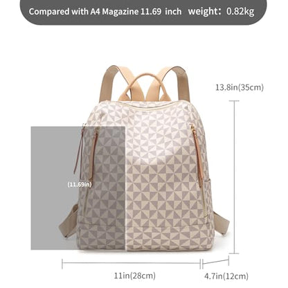 Womens Backpack Purse Leather Anti-theft Large Fashion Designer Travel Backpack Bag Men's Backpack Shoulder Bags - color: A-white