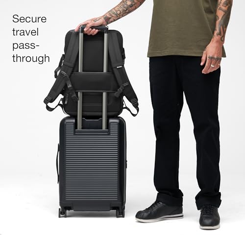 Incase A.R.C. Travel Backpack 38L – Expandable Carry On Luggage, Fits up to 17" Laptop – Butterfly Opening, Quick Access Pocket, Shoe Storage – Airplane Travel Essentials, Weekend Bag – Black - color: Black