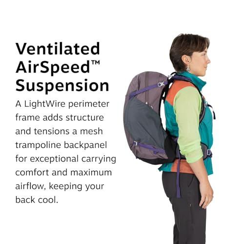 Osprey Hikelite 28L Durable Hiking Backpack - Travel Daypack with Rain Cover for Men and Women, Cascade Blue - color: Cascade Blue, style: 28l