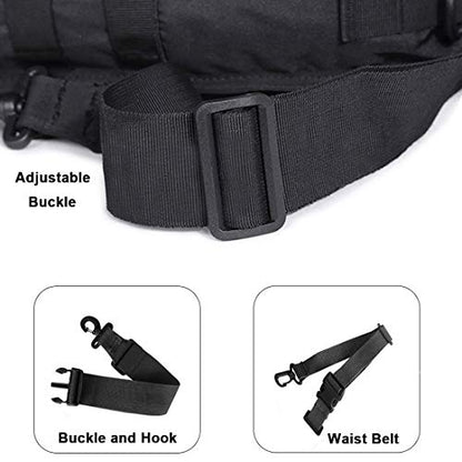 HAOMUK Tactical Sling Bag Pack Military Rover Shoulder Sling Backpack EDC Molle Assault Range Bag - color: Pythons Grain Black