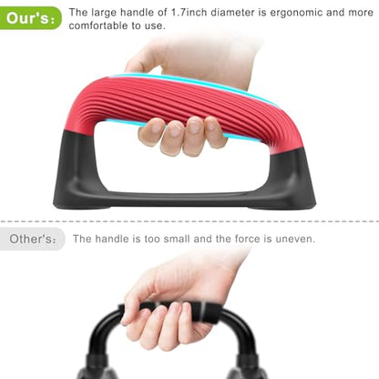 Kipika Push Up Bars, Pushup Stands With Thickened Soft Plastic Handle, Stable and Non-Slip Base, Pushup Handles Perfect for Floor Strength Training - color: C: Black & Red
