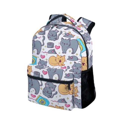 Cat Backpack for Girls Boys, 16" Cat Theme Bookbag with Durable, Adjustable Straps, Lightweight, School Bag with Large Capacity - color: Color-1