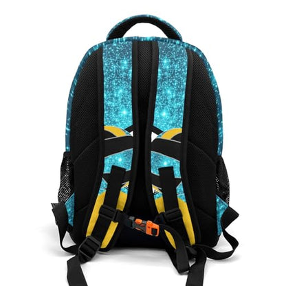 Blue Gold Volleyball Print Personalized School Backpack Casual Laptop Bag for Man Woman - color: Muilti 30