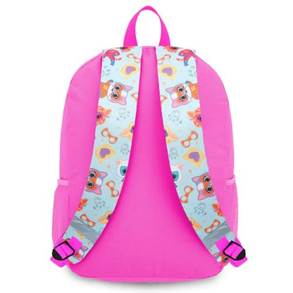 Super Kitties Backpack with Lunch Box for Girls + Accessories Bundle | 16" Large SuperKitties Bookbag, Insulated Lunch Bag Plus Water Bottle, Coin Pouch, More - Super Kitties School Supplies