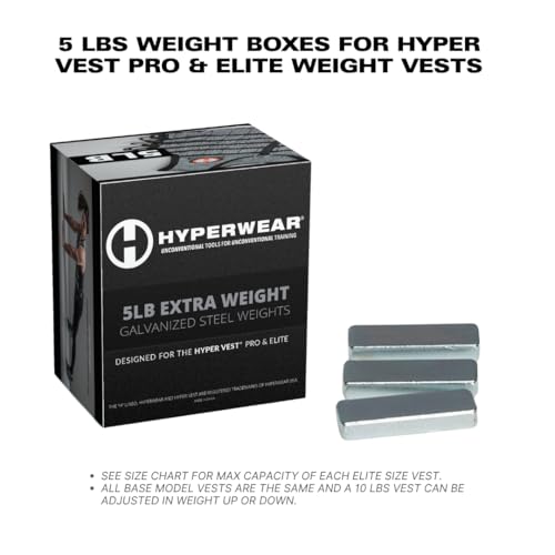 Hyperwear Hyper Vest Weighted Vests for PRO or ELITE - Set of 35 2.3 oz 1/4 in thin weight vest plates (5lbs Total)