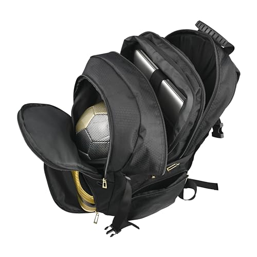 Sports Backpack, All-in-One Design for Size 5 Soccer Ball or Size 7 Basketball, Laptop-Ready, Cleat Storage, Hydration System, Quick Access Zipper - Ideal for Gym and Sports