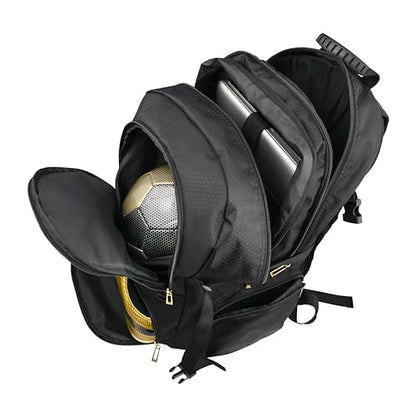 Sports Backpack, All-in-One Design for Size 5 Soccer Ball or Size 7 Basketball, Laptop-Ready, Cleat Storage, Hydration System, Quick Access Zipper - Ideal for Gym and Sports