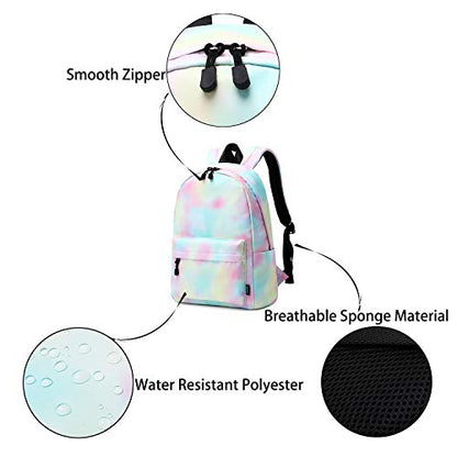 abshoo Lightweight Water Resistant Tie Dye Backpacks For Teen Girls Women School Bookbags (Tie Dye) - color: Tie Dye