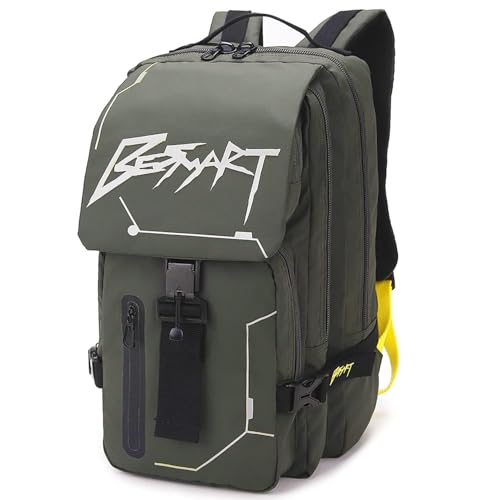 BESMART Hiking Outdoor Travel Backpack with Design, Water-Resistant Laptop Daypack Book Bag with Multi-Layer for Men & Woman (Army Green) - color: Army Green