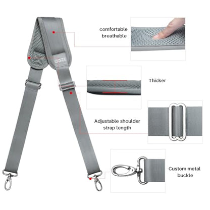 59 Inch Shoulder Straps, Soft with Ultra-Thick Fixed Shoulder Pad, Two Way Independently Adjustable Buckle Replacement Straps for Laptop Bag Messenger Bag Tool Bag Luggage,Gray - color: Gray, size: 59 inch