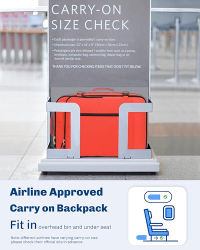 Hynes Eagle Carry on Backpack 38L Large Travel Backpack for Women Flight Approved Weekender Bag Laptop Backpack Men 15 inches Orange - color: Orange