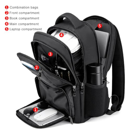 School Backpack for Teen Boys, 15.6 Inch Black Backpack with Laptop Padding | Water Resistant Backpack, Anti Theft,Padded Laptop Compartment, 3D Mesh Back Ventilation System,Trendy College Backpack - color: Black1, size: 15.6 inch