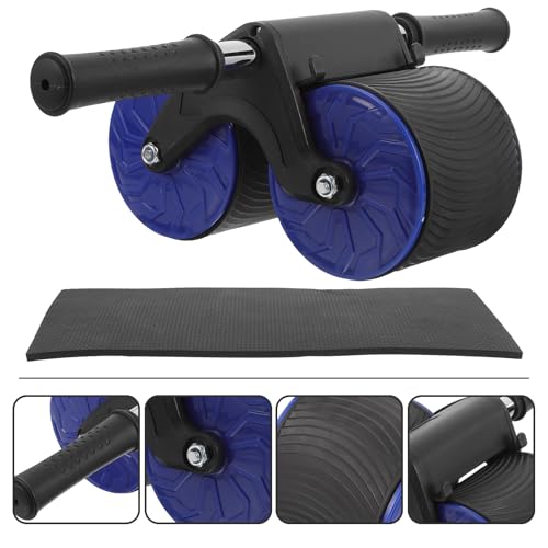 VOSAREA Automatic Rebound Abdominal Muscle Wheel Roller with Dual Wheels and Knee Pad, Silent Core Strength Fitness Equipment for Home and Gym Workout