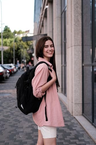 BAGSMART Carry On Travel Backpack, 17.3 Inch Large Travel backpack Carry On Flight Approved, Personal Item Backpack Travel Bag With Shoe Bag, 27L Water Resistant Casual Daypack, Black - color: Black, size: 17.3 Inch