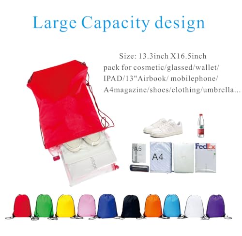 Drawstring Backpack Bulk 24Pcs Draw String Backpack Bags DIY Gym Sports Traveling Yoga Cinch Bag Sackpack Drawstring(green) - color: Green