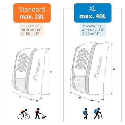 Salzmann Reflective Backpack Cover | Waterproof Hi-Vis | Silver | Made with 3M Scotchlite | High Visibility, Weatherproof Cover | For Cycling & Outdoor Activities - size: Silver Triangle (Standard)