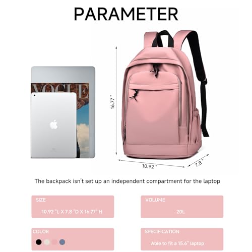GAEKEAO Classical Basic Travel Backpack for Women Men,Casual Lightweight Bookbag Cute Daypack for College Work Everyday Pink - color: B04 Pink